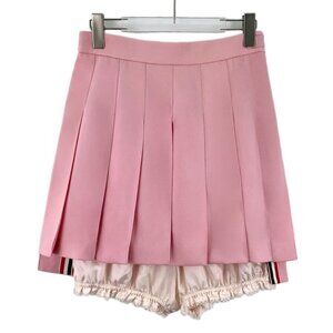Thom Browne pink cotton pleated casual skirt